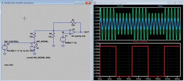 Figure 12. Variable gain implemented with switch. Figure 12. Variable gain implemented with switch.