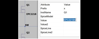 Figure 4. Press control and right-click the standard NMOS device to open the attribute table to use the inserted subcircuit model text. Figure 4. Press control and right-click the standard NMOS device to open the attribute table to use the inserted subcircuit model text.