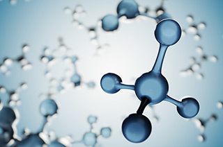 Close-up view of molecular structures representing material declarations.