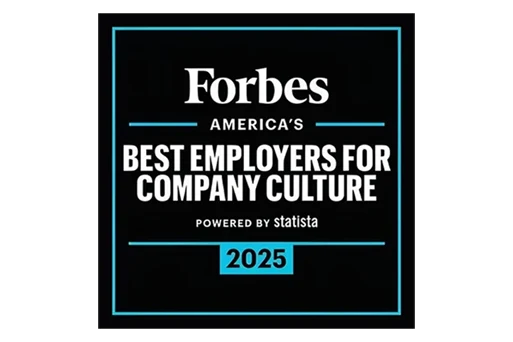 Forbes 2025 badge reading “America's Best Employers for Company Culture.”