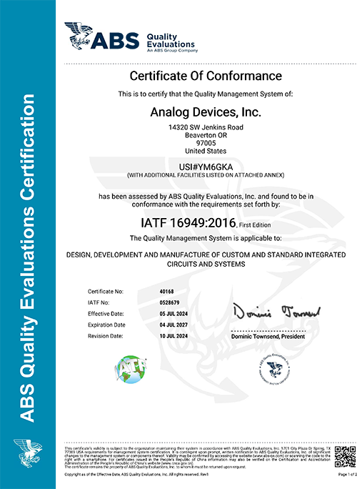 Analog Devices, Beaverton, Oregon, US