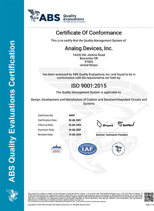 Analog Devices, Beaverton, Oregon, US