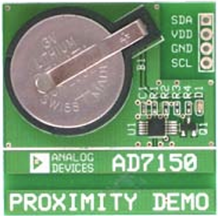 Figure 2. AD7150 proximity detector demonstration board.