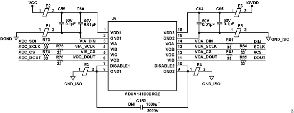 Figure 6. ADuM141 Bypass and Peripheral.