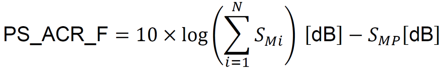 Equation 5. Power-Sum Adjusted Crosstalk Ratio – Far-End Crosstalk Equation.