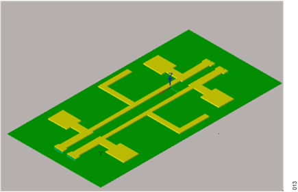 Figure 12. Differential open stub microstrip lowpass filter