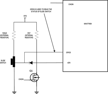 Figure 6. GPIO configuration with the external FET to read the status of nEN pin