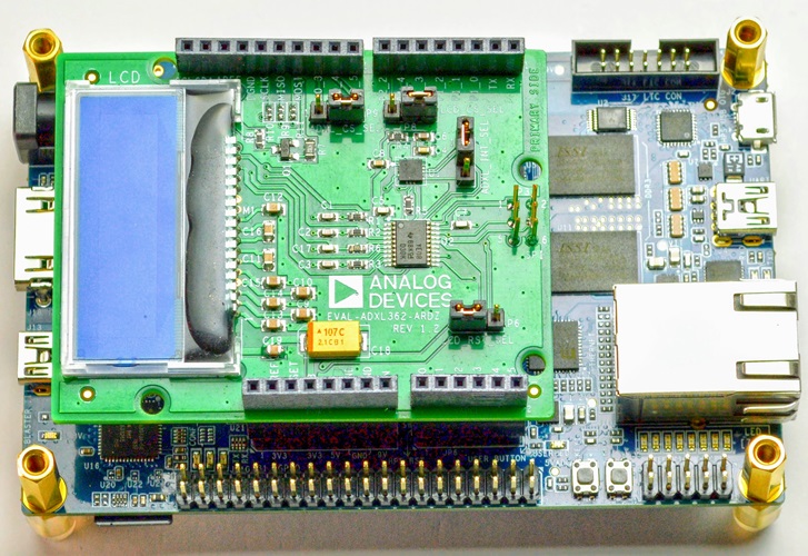 DE10-NANO with ADI Plug In Board -- EVAL-ADXL362-ARDZ