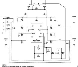 AD8411ARM-EVALZ Schematic