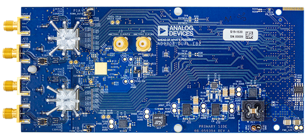 AD9208-DUAL Evaluation Board - Top View