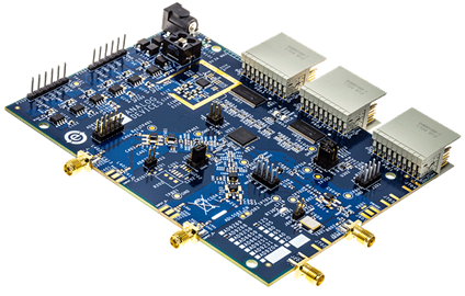 Dual 10-16 bit 20-125MSPS ADC Evaluation Board - Angle View