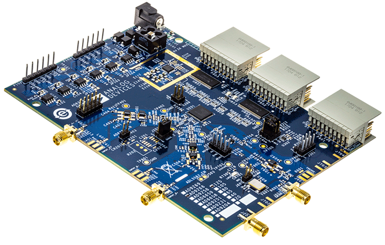 Dual 10-16 bit 20-125MSPS ADC Evaluation Board - Angle View