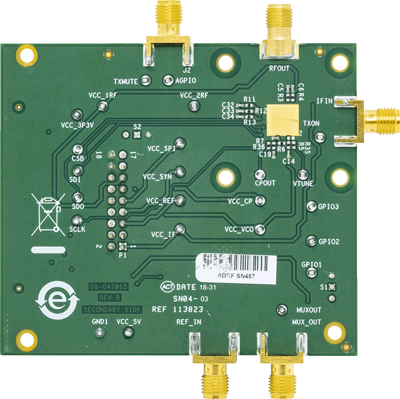 EVAL-ADMV4630 Evaluation Board - Bottom View