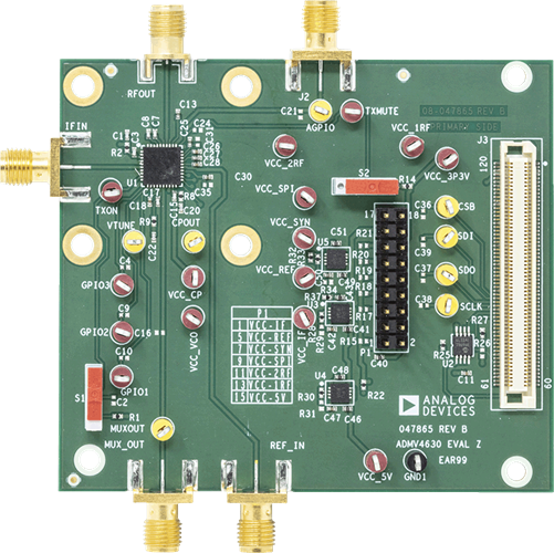 EVAL-ADMV4630 Evaluation Board - Top View