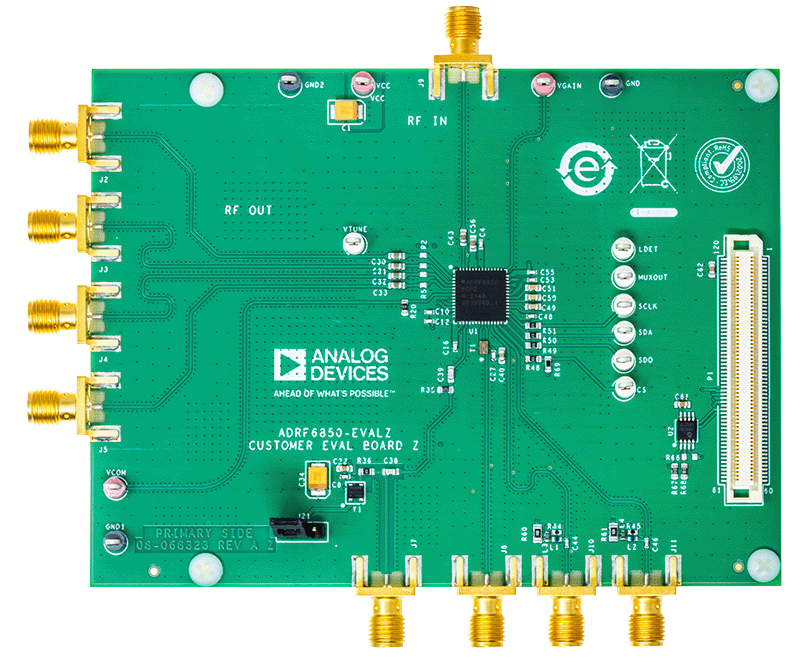 ADRF6850-EVALZ Evaluation Board - Top View