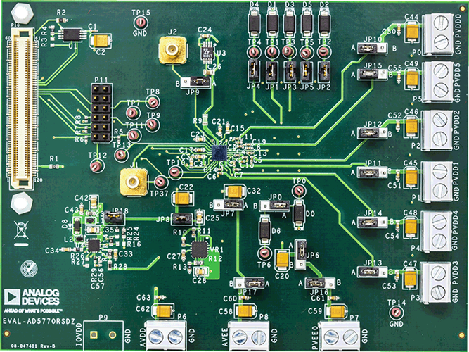 EVAL-AD5770RSDZ Evaluation Board - Top View
