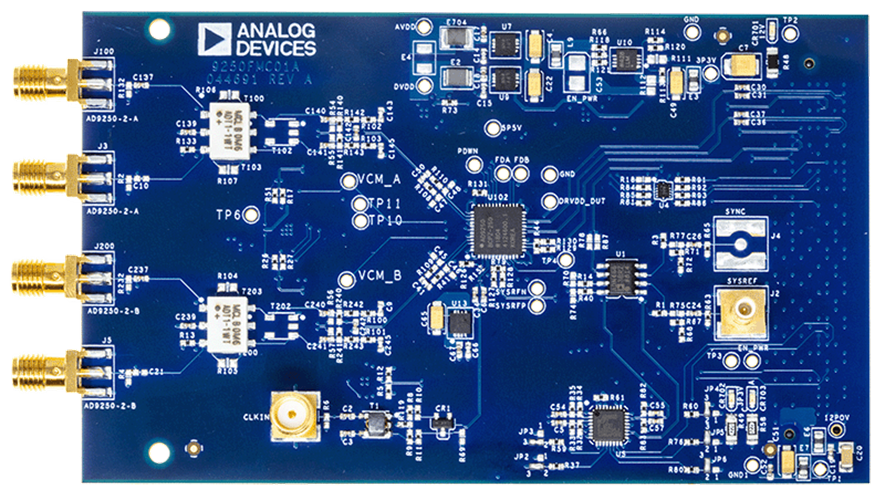 EVAL-AD9250 Evaluation Board - Top View