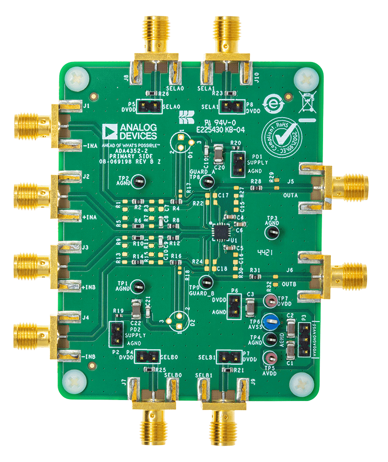 EVAL-ADA4352-2 Board Photo Top View