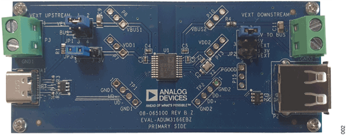 EVAL-ADuM3166EBZ Evaluation Board - Top View