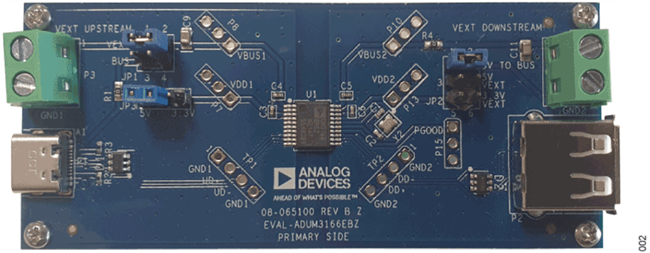 EVAL-ADuM3166EBZ Evaluation Board - Top View