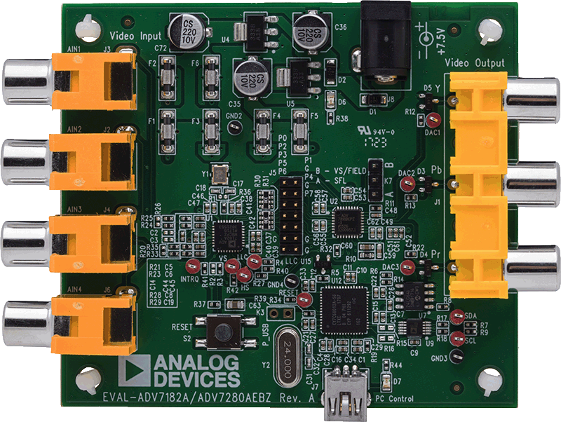 EVAL-ADV7182AEBZ - Top View