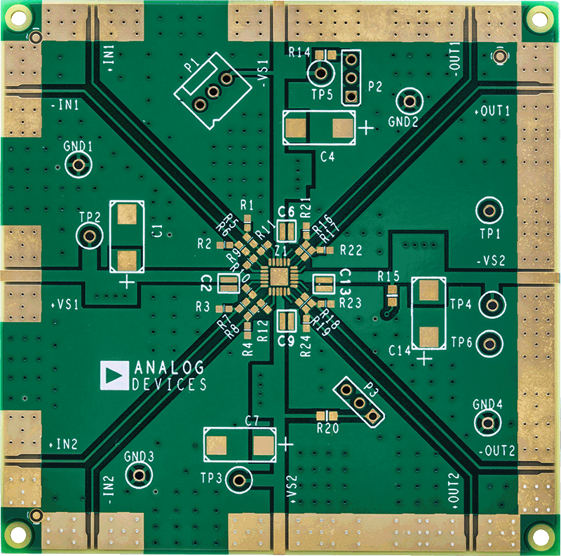 Evaluation Board for Dual High Speed Differential Amplifiers