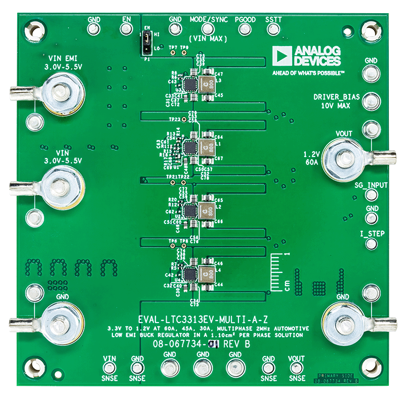 EVAL-LTC3313EV-MULTI-A-Z Evaluation Board - Top View