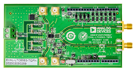 EVAL-LTC6563-TQFN Evaluation Board - Top View
