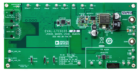 EVAL-LTC9105-AZ Board Photo Top View