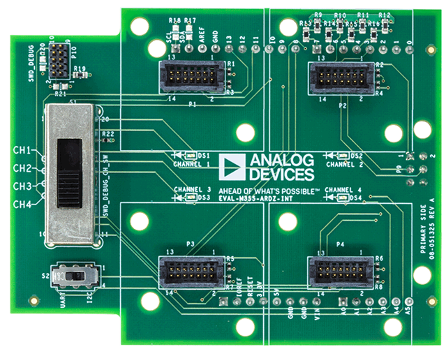 M355-ARDZ-INT Evaluation Board - Top View