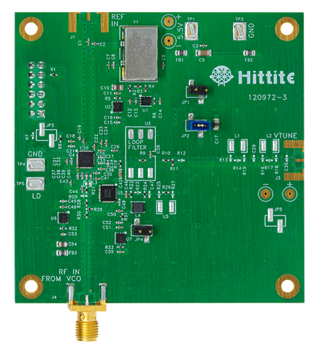 HMC700LP4 Evaluation Board - Top View