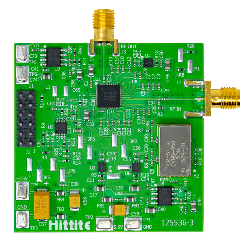 HMC764 Evaluation Board - Top View
