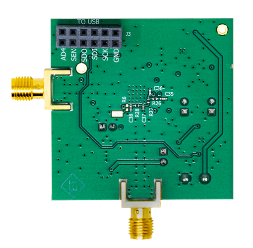 HMC820 Evaluation Board - Bottom View