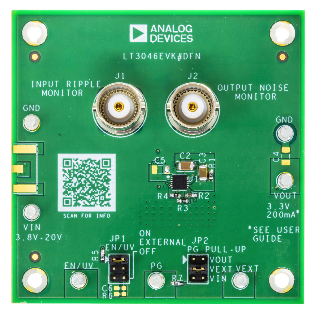 LT3046EVK DFN Board Photo Top View