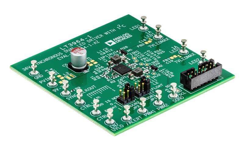 LT3964-1 Evaluation Board Angle View