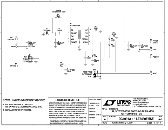 DC1091A - Schematic