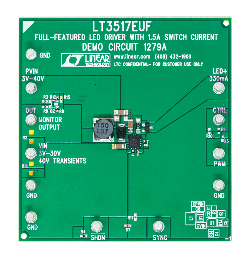 DC1279A Evaluation Board - Top View