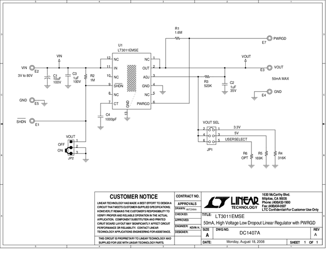 DC1407A - Schematic