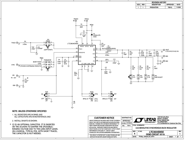 DC1611A - Schematic