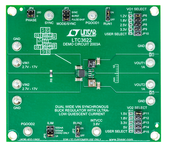 DC2003A Evaluation Board - Top View