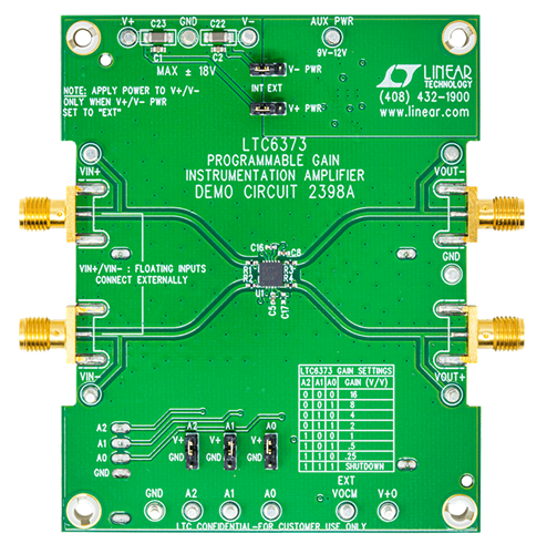 DC2398A  Evaluation Board - Top View