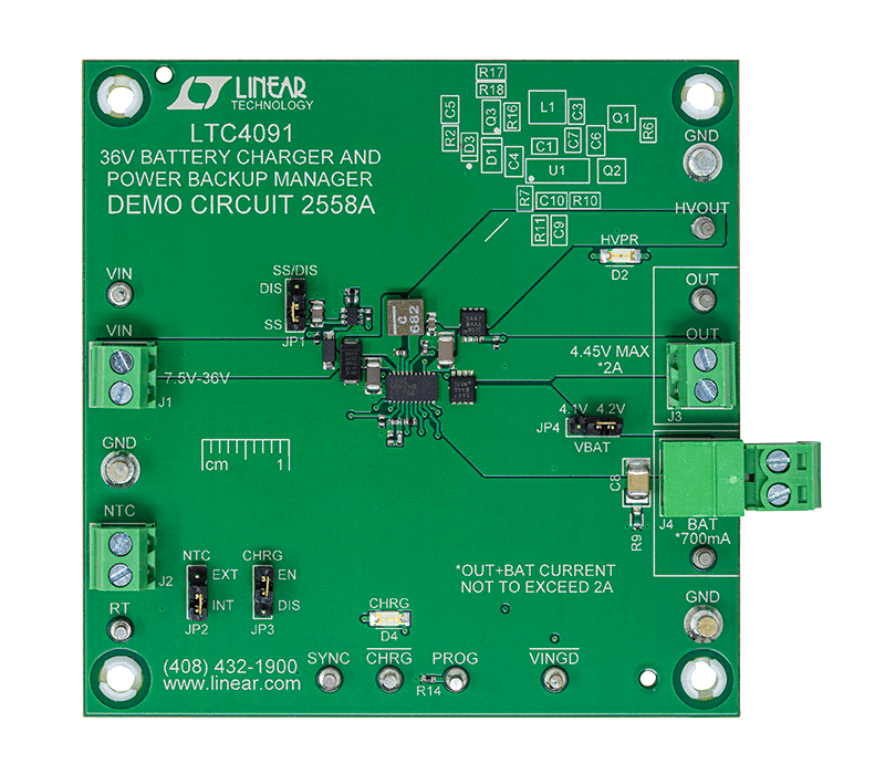 DC2558A Evaluation Board - Top View