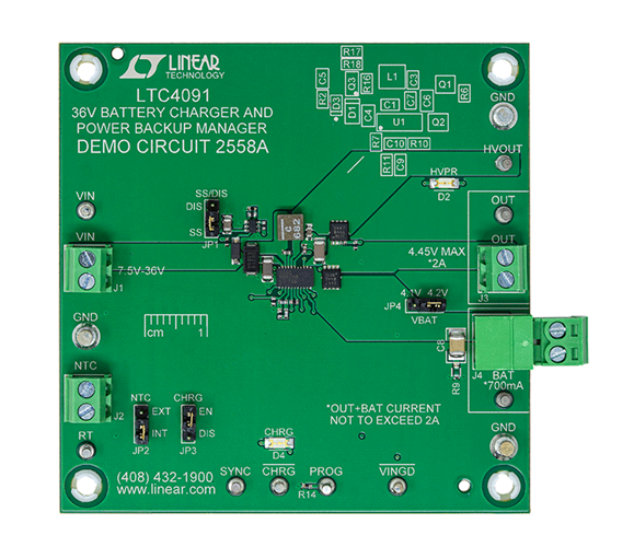 DC2558A Evaluation Board - Top View