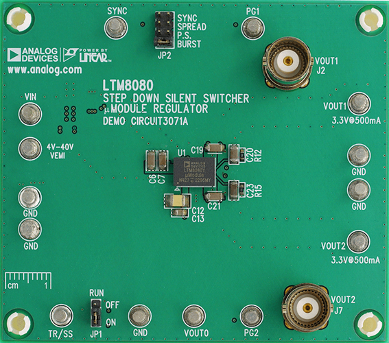 DC3071A Evaluation Board - Top View