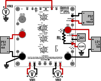 Test Setup for DC3186A Demo Board
