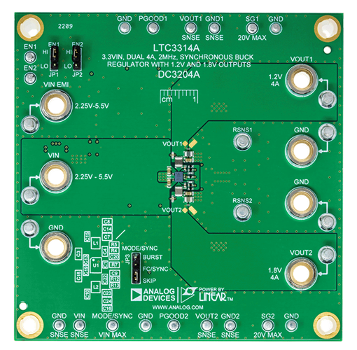 DC3204A Evaluation Board - Top View