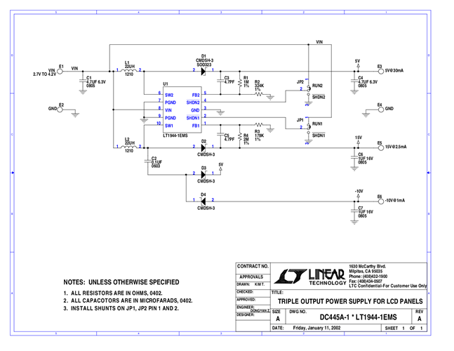 DC445A - Schematic