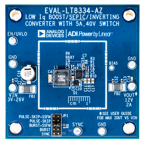 EVAL-LT8334-AZ Evaluation Board - Top View