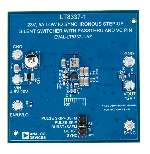 EVAL-LT8337-1-AZ Evaluation Board - Top View