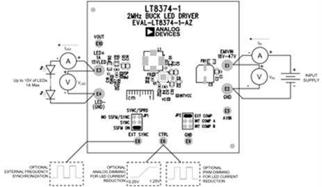 EVAL-LT8374-1-AZ Board Connections